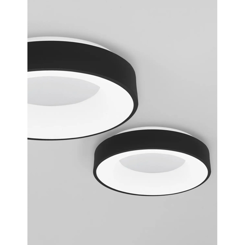 Plafon okrągły - ściemniacz triac Surdo 38cm Thin LED 3000K czarny
