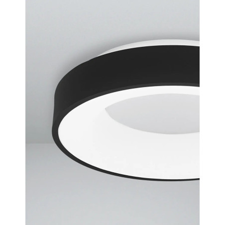 Plafon okrągły - ściemniacz triac Surdo 38cm Thin LED 3000K czarny