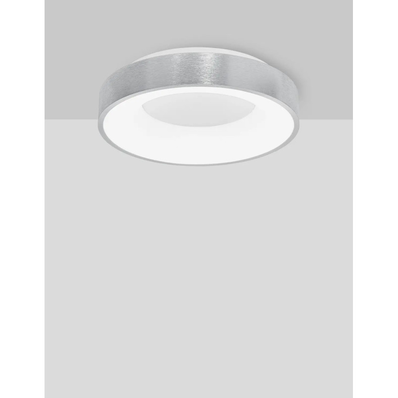 Plafon okrągły - ściemniacz triac Surdo 38cm Thin LED 3000K szczotkowane srebro