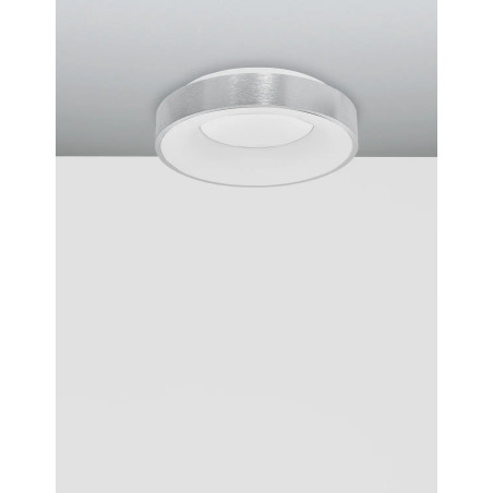Plafon okrągły - ściemniacz triac Surdo 38cm Thin LED 3000K szczotkowane srebro