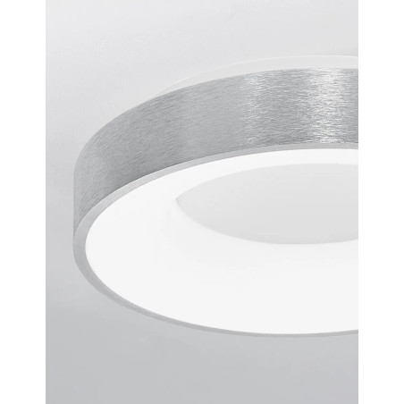 Plafon okrągły - ściemniacz triac Surdo 38cm Thin LED 3000K szczotkowane srebro
