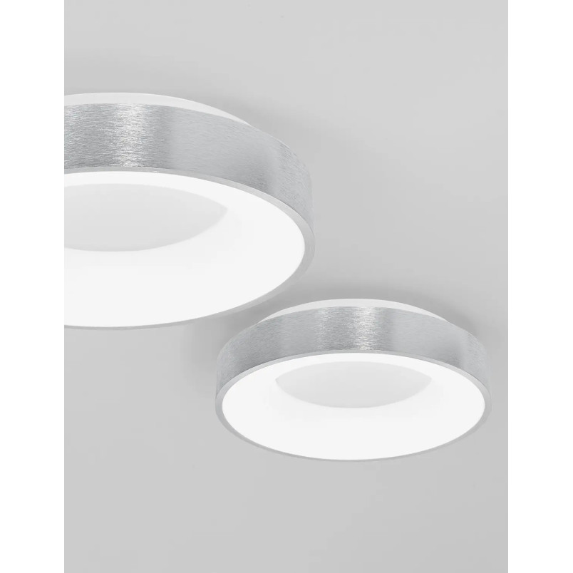 Plafon okrągły - ściemniacz triac Surdo 38cm Thin LED 3000K szczotkowane srebro