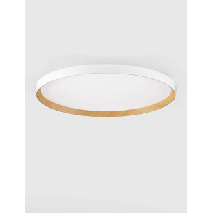 Plafon okrągły ze ściemniaczem i regulowaną barwą światła Abetone 60cm LED 2700/3000K biały / kolor drewna