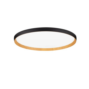 Plafon okrągły ze ściemniaczem i regulowaną barwą światła Abetone 60cm LED 2700/3000K czarny / kolor drewna