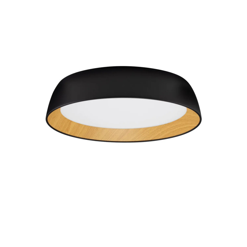 Plafon okrągły ze ściemniaczem triac Atabal 45cm LED 3000K czarny / drewno