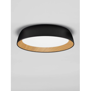 Plafon okrągły ze ściemniaczem triac Atabal 45cm LED 3000K czarny / drewno