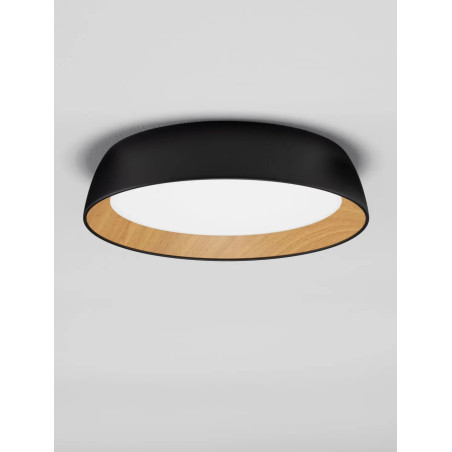 Plafon okrągły ze ściemniaczem triac Atabal 45cm LED 3000K czarny / drewno