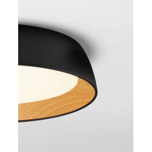 Plafon okrągły ze ściemniaczem triac Atabal 45cm LED 3000K czarny / drewno