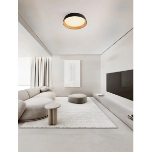 Plafon okrągły ze ściemniaczem triac Atabal 60cm LED 3000K czarny / drewno