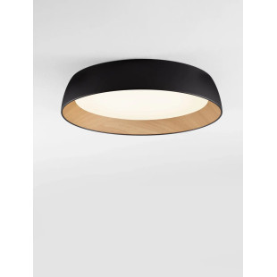 Plafon okrągły ze ściemniaczem triac Atabal 60cm LED 3000K czarny / drewno