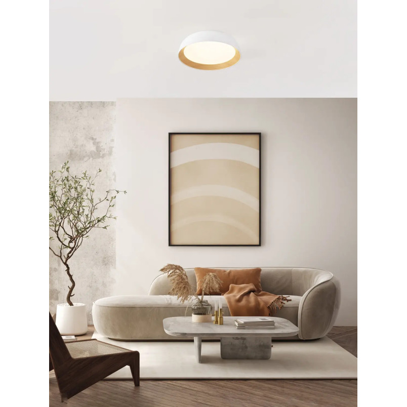 Plafon okrągły ze ściemniaczem triac Atabal 45cm LED 3000K biały / drewno
