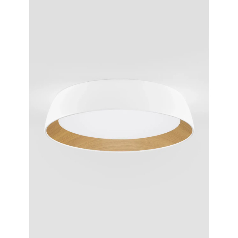 Plafon okrągły ze ściemniaczem triac Atabal 45cm LED 3000K biały / drewno