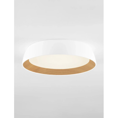 Plafon okrągły ze ściemniaczem triac Atabal 45cm LED 3000K biały / drewno