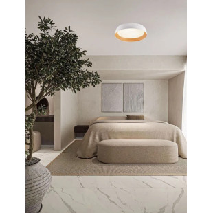 Plafon okrągły ze ściemniaczem triac Atabal 60cm LED 3000K biały / drewno