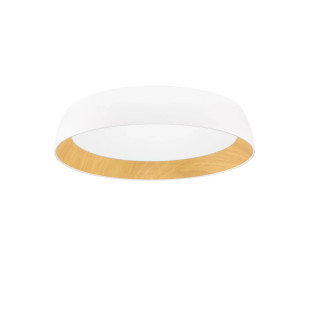 Plafon okrągły ze ściemniaczem triac Atabal 60cm LED 3000K biały / drewno