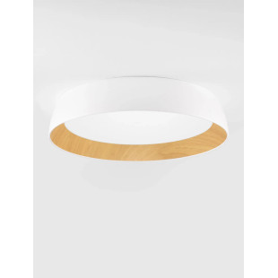Plafon okrągły ze ściemniaczem triac Atabal 60cm LED 3000K biały / drewno