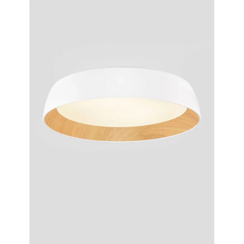 Plafon okrągły ze ściemniaczem triac Atabal 60cm LED 3000K biały / drewno