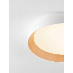 Plafon okrągły ze ściemniaczem triac Atabal 60cm LED 3000K biały / drewno