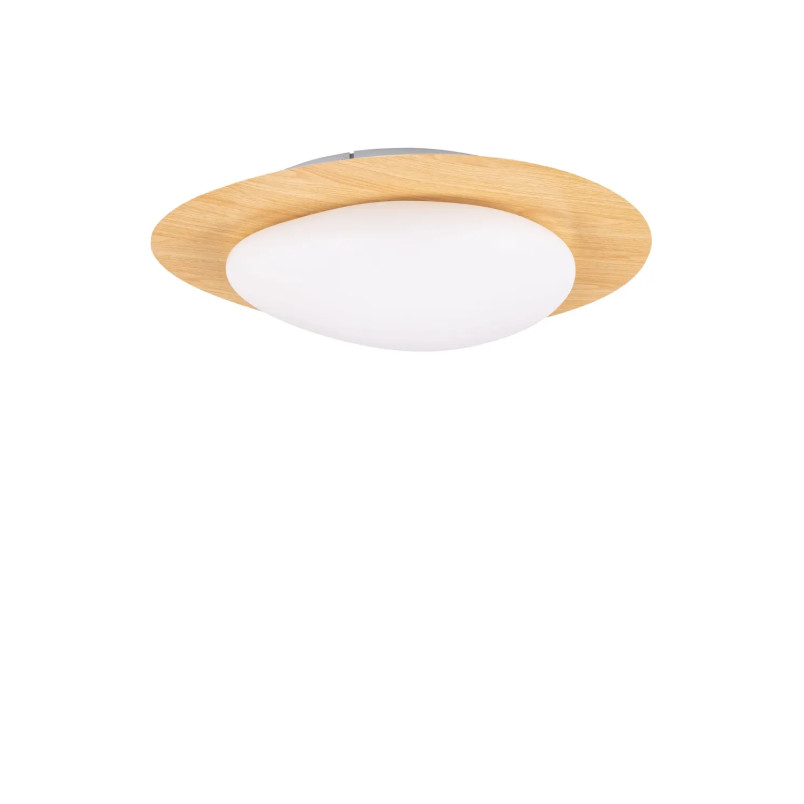 Plafon ściemniany o organicznym kształcie Batil LED 3000K 47cm biały / imitacja drewna
