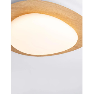 Plafon ściemniany o organicznym kształcie Batil LED 3000K 47cm biały / imitacja drewna