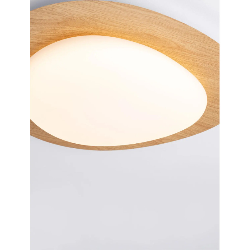 Plafon ściemniany o organicznym kształcie Batil LED 3000K 47cm biały / imitacja drewna