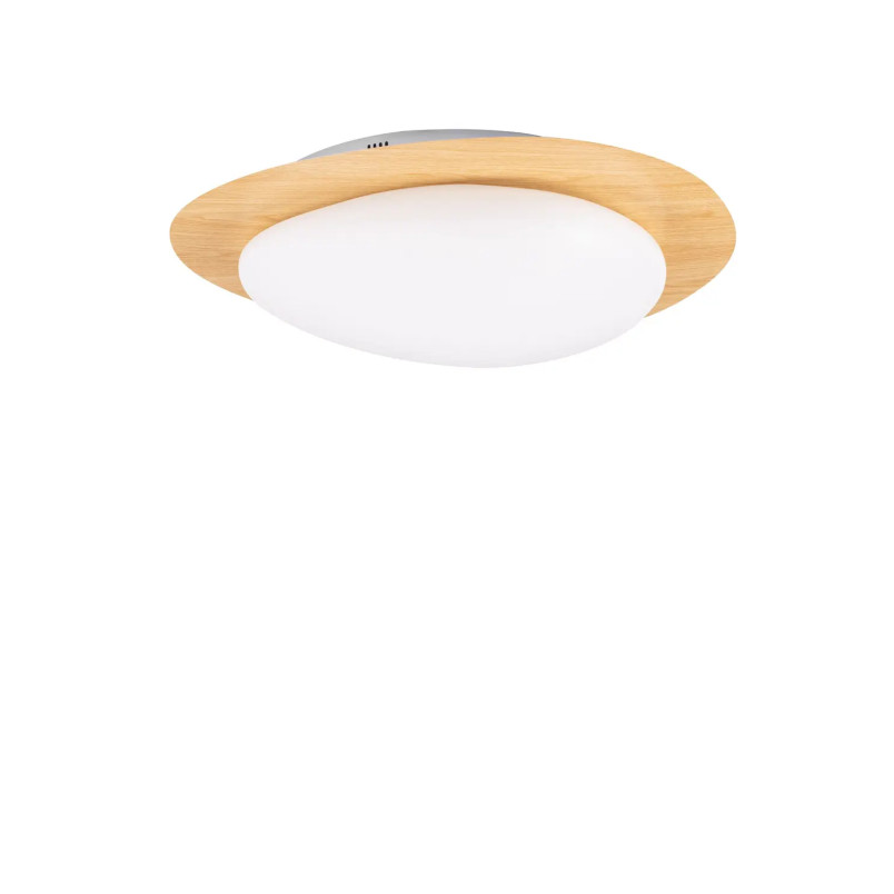 Plafon ściemniany o organicznym kształcie Batil LED 3000K 57cm biały / imitacja drewna