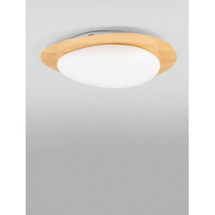 Plafon ściemniany o organicznym kształcie Batil LED 3000K 57cm biały / imitacja drewna