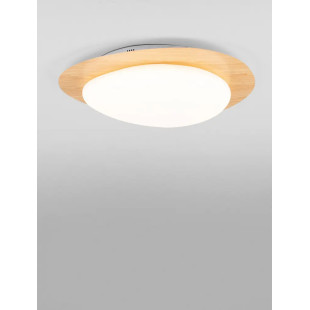Plafon ściemniany o organicznym kształcie Batil LED 3000K 57cm biały / imitacja drewna