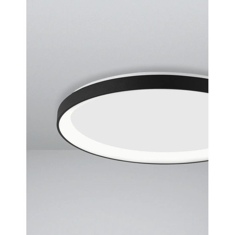 Plafon okrągły ze ściemniaczem triac Tirafi 38cm LED 3000K czarny