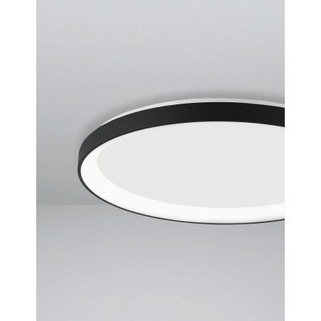 Plafon okrągły ze ściemniaczem triac Tirafi 38cm LED 3000K czarny