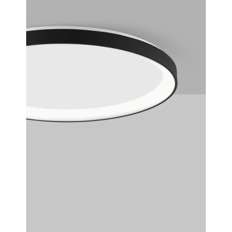 Plafon okrągły ze ściemniaczem triac Tirafi 48cm LED 3000K czarny