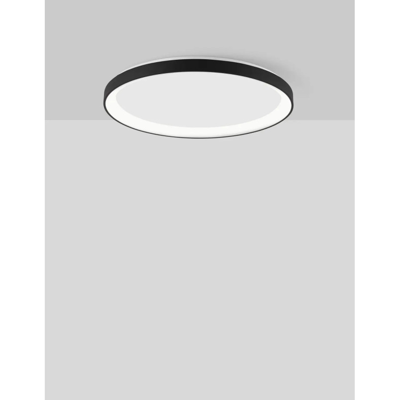 Plafon okrągły ze ściemniaczem triac Tirafi 48cm LED 3000K czarny