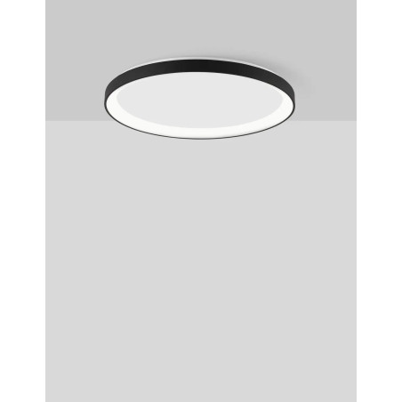 Plafon okrągły ze ściemniaczem triac Tirafi 48cm LED 3000K czarny
