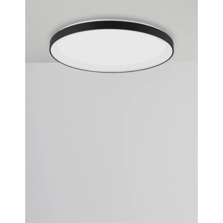 Plafon okrągły ze ściemniaczem triac Tirafi 48cm LED 3000K czarny