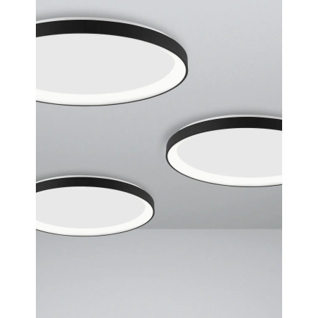 Plafon okrągły ze ściemniaczem triac Tirafi 48cm LED 3000K czarny