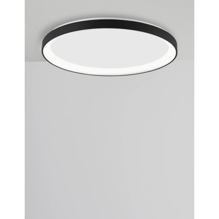 Plafon okrągły ze ściemniaczem triac Tirafi 58cm LED 3000K czarny