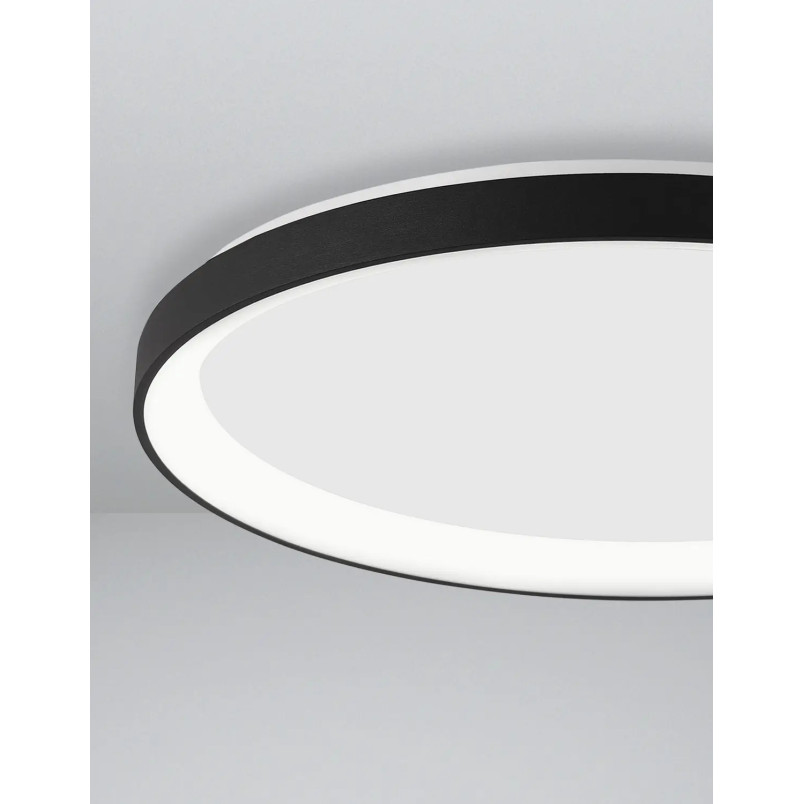 Plafon okrągły ze ściemniaczem triac Tirafi 58cm LED 3000K czarny