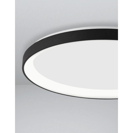 Plafon okrągły ze ściemniaczem triac Tirafi 58cm LED 3000K czarny