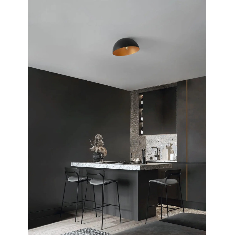 Plafon metalowy designerski Tohoku 40cm czarno-złoty