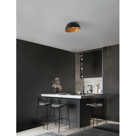 Plafon metalowy designerski Tohoku 40cm czarno-złoty