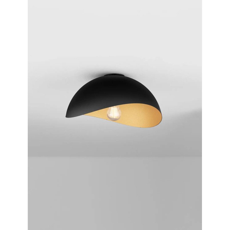 Plafon organiczny z metalu Martino 30cm czarno-złoty