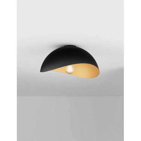 Plafon organiczny z metalu Martino 30cm czarno-złoty
