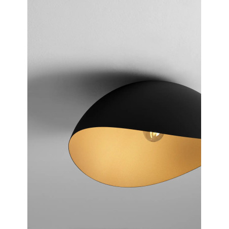 Plafon organiczny z metalu Martino 50cm czarno-złoty