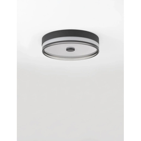 Plafon okrągły modern Trimonte 40cm LED 3000K czarny / dymiony akryl