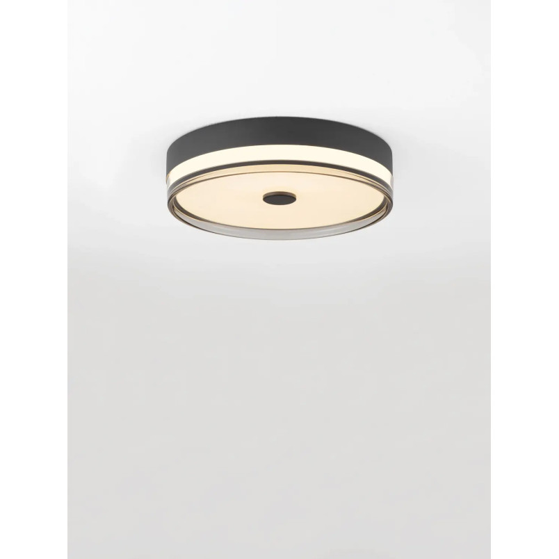 Plafon okrągły modern Trimonte 40cm LED 3000K czarny / dymiony akryl