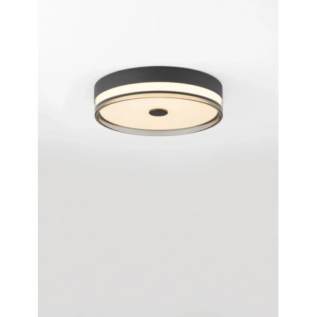 Plafon okrągły modern Trimonte 40cm LED 3000K czarny / dymiony akryl
