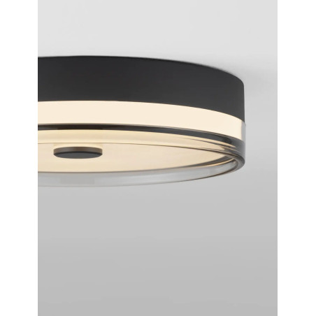 Plafon okrągły modern Trimonte 40cm LED 3000K czarny / dymiony akryl