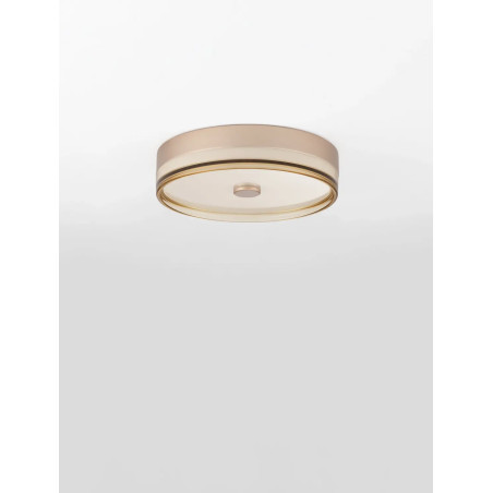 Plafon okrągły modern Trimonte 40cm LED 3000K szampańskie złoto / bursztynowy akryl