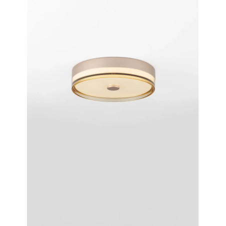 Plafon okrągły modern Trimonte 40cm LED 3000K szampańskie złoto / bursztynowy akryl