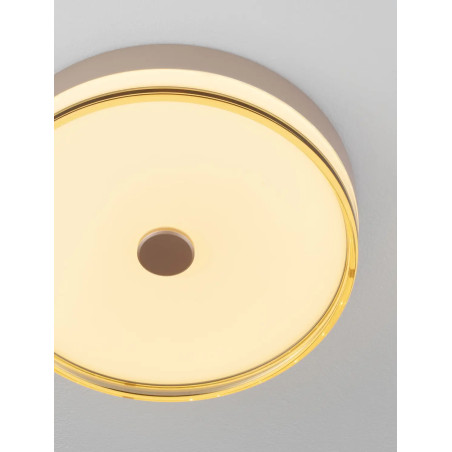 Plafon okrągły modern Trimonte 40cm LED 3000K szampańskie złoto / bursztynowy akryl